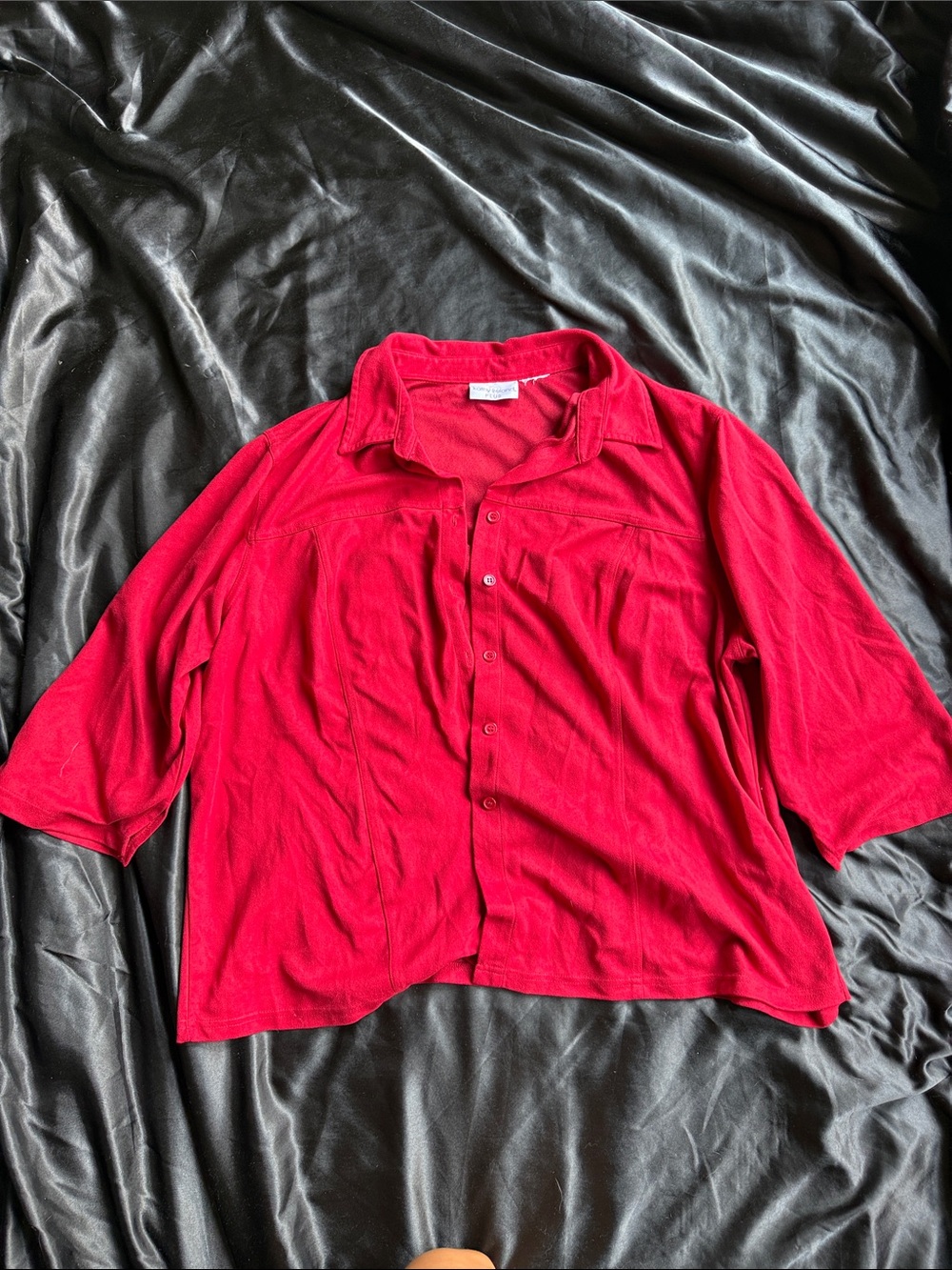 kathy ireland Women's Button-Front Top in Red
